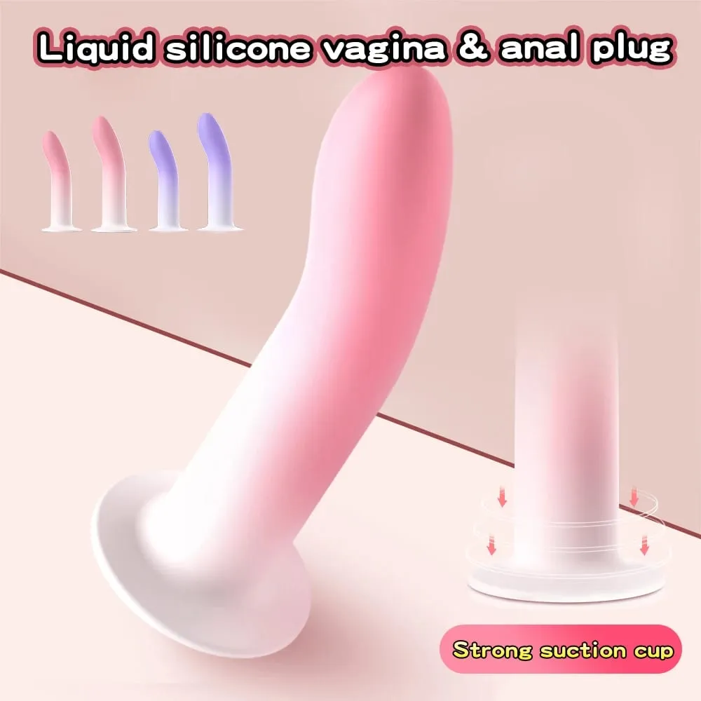 Ευέλικτη υγρή σιλικόνη Dildo για αρχάριους G Spot Προσωπικό Εργαλείο Μασάζ Βεντούζα Πρωκτικό βύσμα Prosate Massager Γυναικείο σεξουαλικό παιχνίδι — image 3