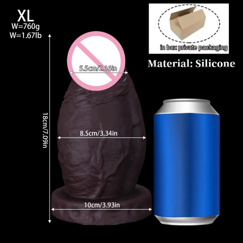 New Realistic Big Huge Thick Anal Dildo Butt Plug Giant Large Soft Silicone Anal Plug Expander Training Adult Sex Toys for Women — image 20