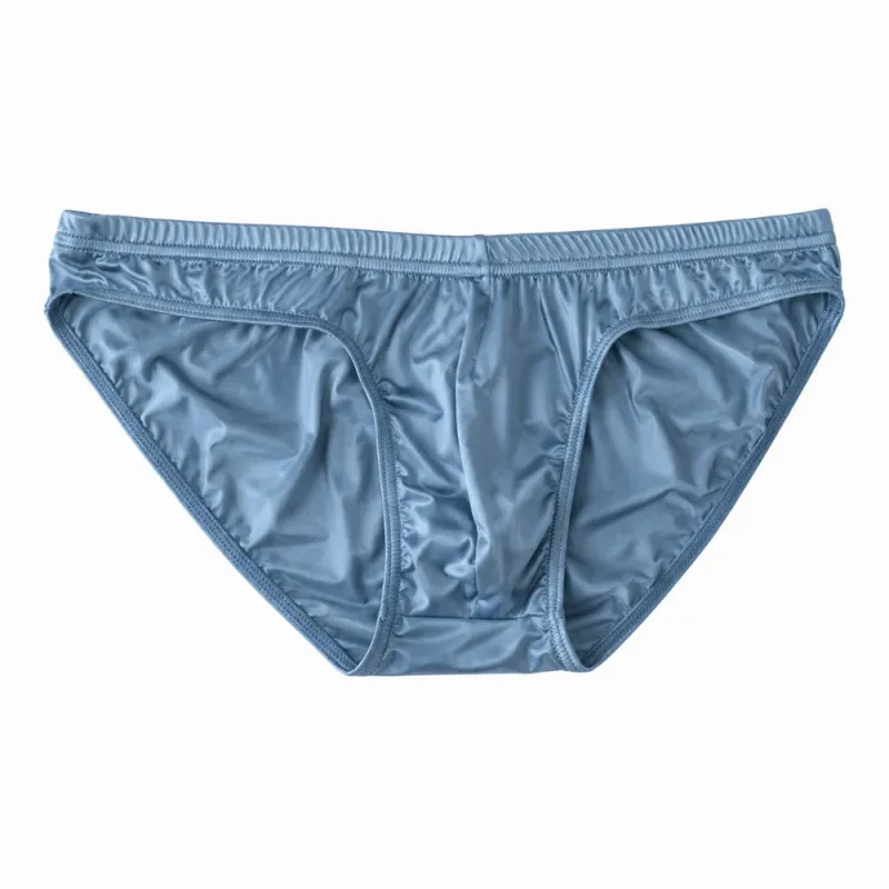 Cool Smooth Men's Underwear Low Waist Bulge Pouch Ice Silk Briefs Lingerie Breathable Satin Silk Panties Daily Routine — image 20