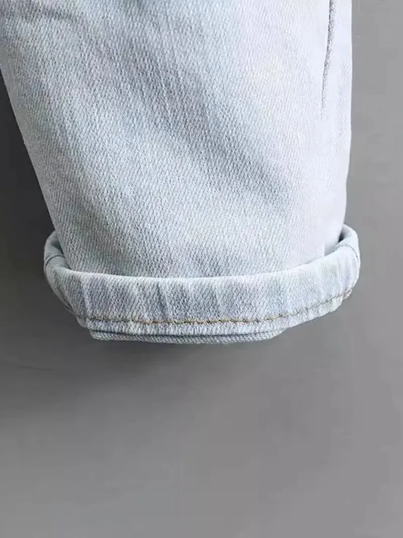 2000’s Clothes Men's Light-colored Jeans 2025 New Spring Autumn Slim Cargo Light Blue Pants Trendy Brand Work Elastic Trousers — image 6