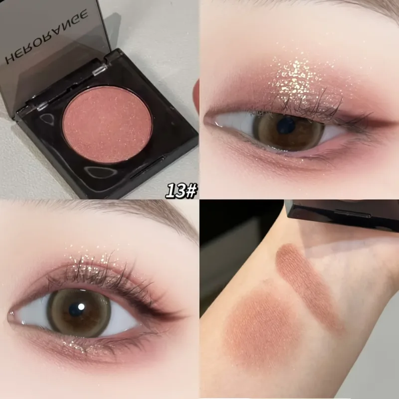 Herorange 16 Color Eyeshadow Palette Highlight Matte Shimmer Orange Brown Pink Champagne Waterproof Portable Festival Mak — image 8