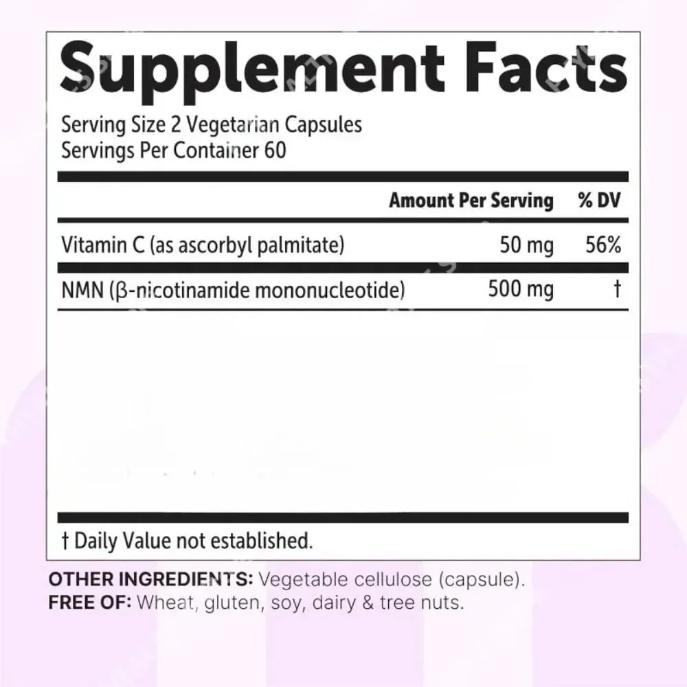 NMN Complex 1000mg ανά μερίδα 10-σε-1 NAD+ Precursor with Resveratrol CoQ10 120 Vegetarian Capsules Daily Support — image 5