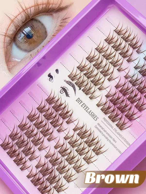 Cat Eye 16 שורות Cluster Lashes 406080100P מעורב עשה זאת בעצמך ריסים בודדים מגש עבה עשה זאת בעצמך הארכת ריסים ריסים נפח Wispy — image 9