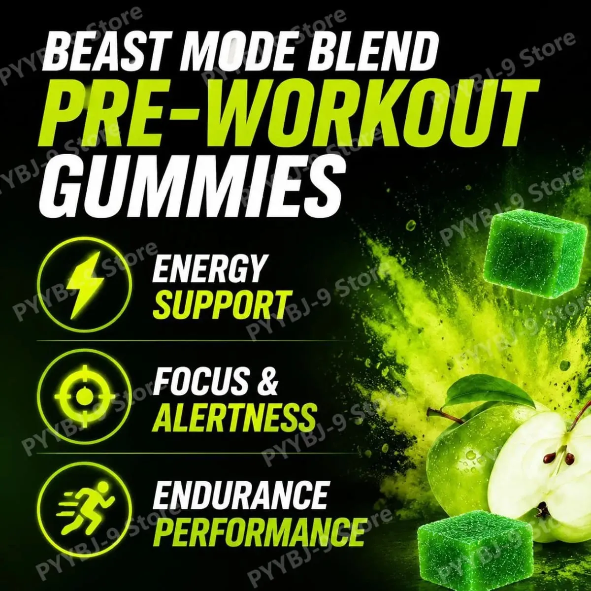 Docteat Beast Mode Blend Pre Workout Gummies Energy Focus & Endurance Support for Strength Training & Active Gym Days 70 Count — image 3