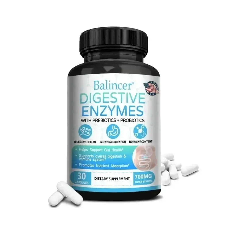 Organic Digestive Enzyme Probiotic Capsules Prebiotic Nutrition Digestion and Gut Health Immunity Suitable for Adults and Men