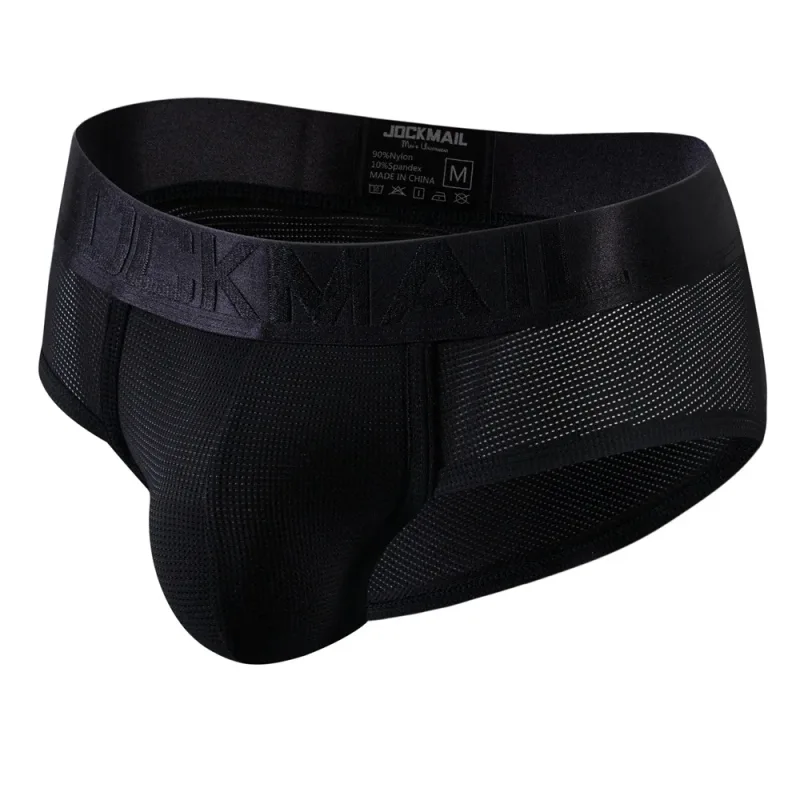 Jockmail Mens Underwear Briefs Mesh Breathable Sports Fitness Shorts Solid Color Sexy Low-rise Lingeries for Extreme Panties — image 50