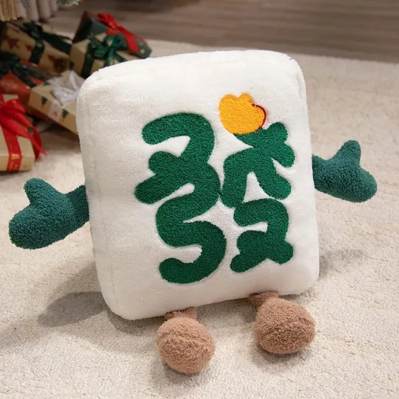 Funny China Mahjong Series Plush Toys Cozy Cotton Cartoon Throw Pillow Back Cushion Children Game Props Creative Home Decor — image 14