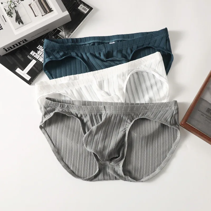 Mens Briefs Shorts Thin Transparent Ice Silk Underwear Man Breathable Slim Panties Homme Ropa Solid Male Underpants Cueca M-XXL — image 6