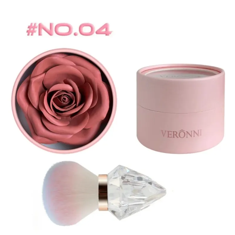 Σετ βούρτσας 4-χρωμάτων με ρουζ και highlighter – Diffused Watercolor Flush Cloud Skin Natural Glow Buildable Soft Texture Spring