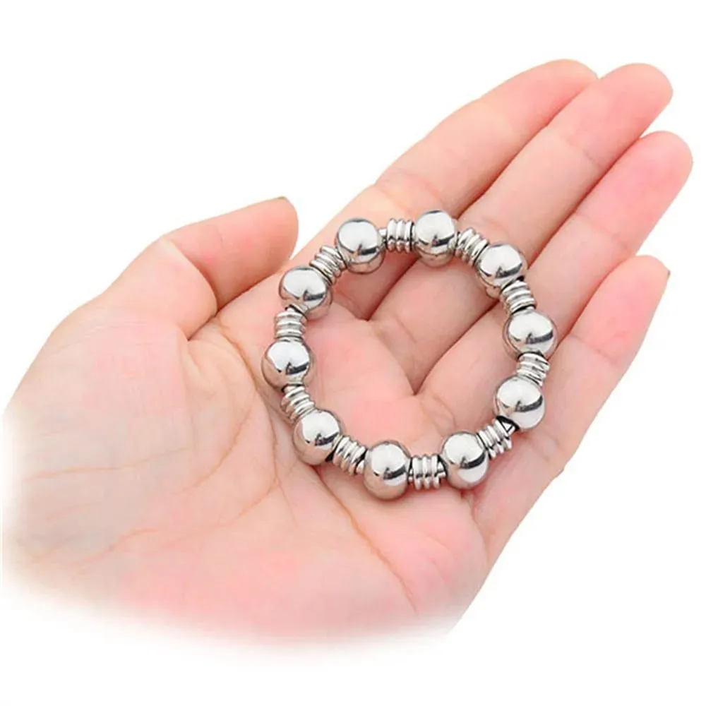 Man Stainless Steel Metal Penis Lock Cock Ring Delay Ejaculation Ball Scrotum Stretcher Erection Cock Ring Slave Male Sex Toy — image 5