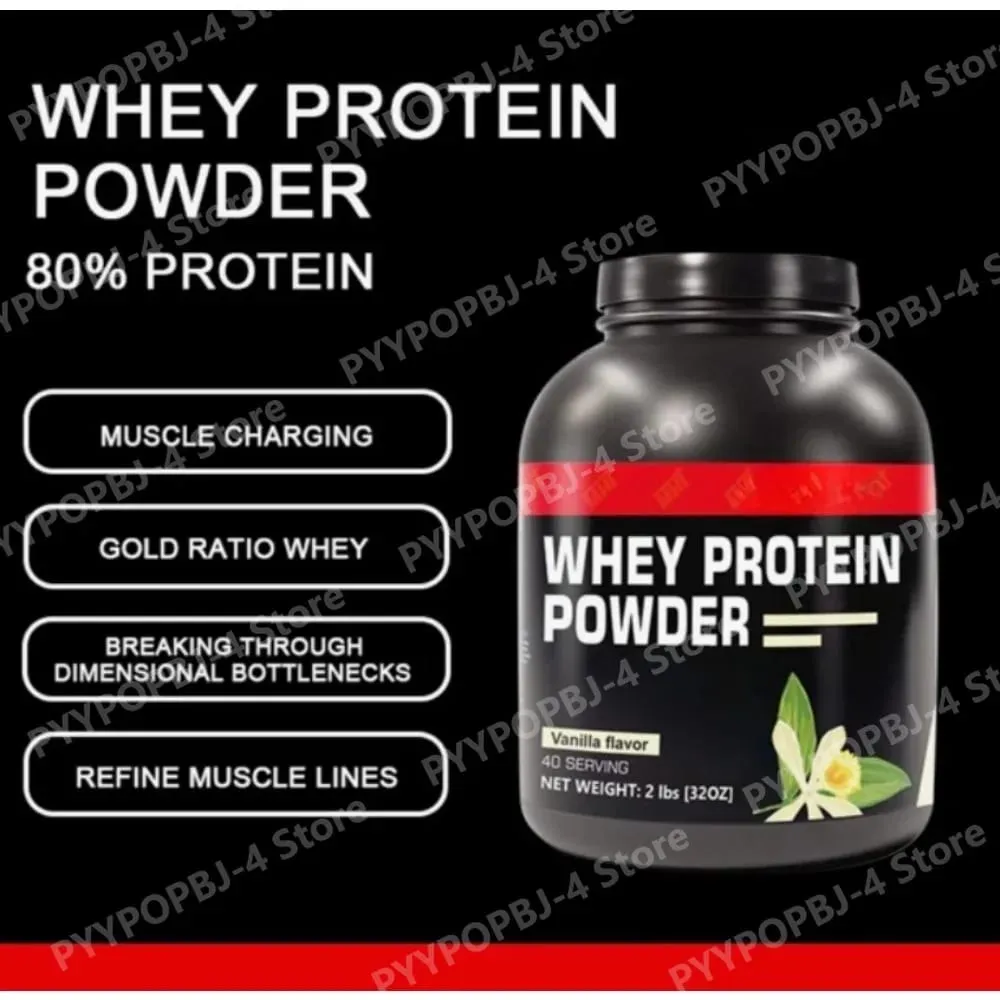 Whey Protein Powder 2lbs - 80% Protein Gold Ratio Whey for Muscle Growth & Recovery Vanilla/Chocolate/Strawberry 40 Servings
