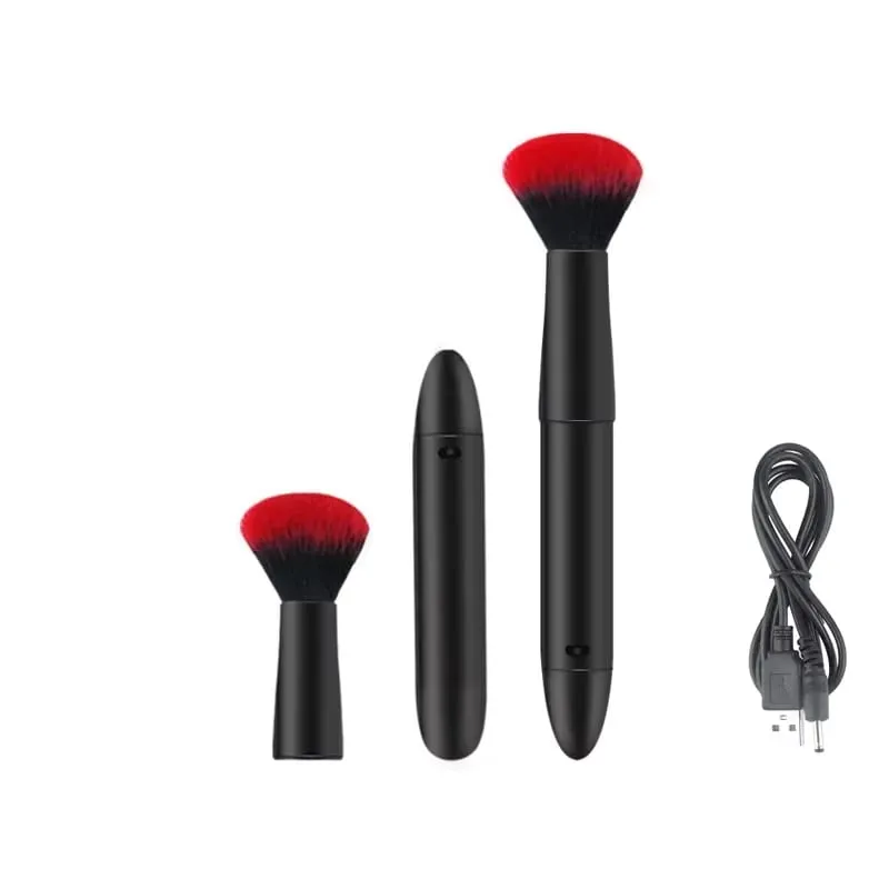 Electric Loose Powder Brush Multifunctional Quick Makeup Brush Blush 10 Gears Vibration Rechargeable Brush Tools