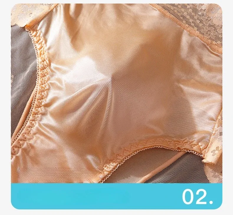 Flower Lace Mesh Hollow Out Sexy Men's Underwear Ice Silk Breathable Seamless Thin Triangle Pants Soft Traceless Male Briefs — image 14