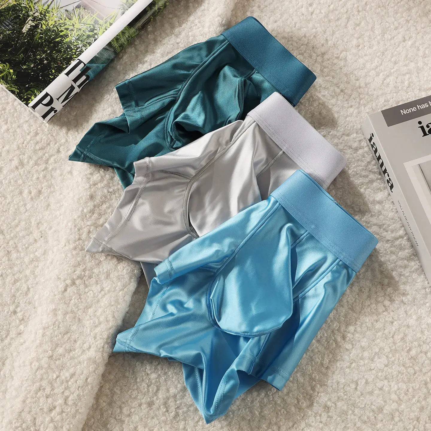 Mens Underwear Boxer Shorts Man Solid Slim Nylon Panties Cueca Middle Waist JJ Pouch Underpants Male Boxers Ropa Plus Size M-XXL 3256811688904070 — image 7