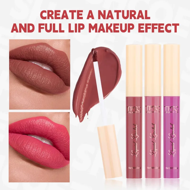 6 συσκευασιών ματ ματ κραγιόν lip glaze μακράς διαρκείας αντικολλητικό κύπελλο που δεν ξεθωριάζει βελούδινο lip gloss κραγιόν — image 3