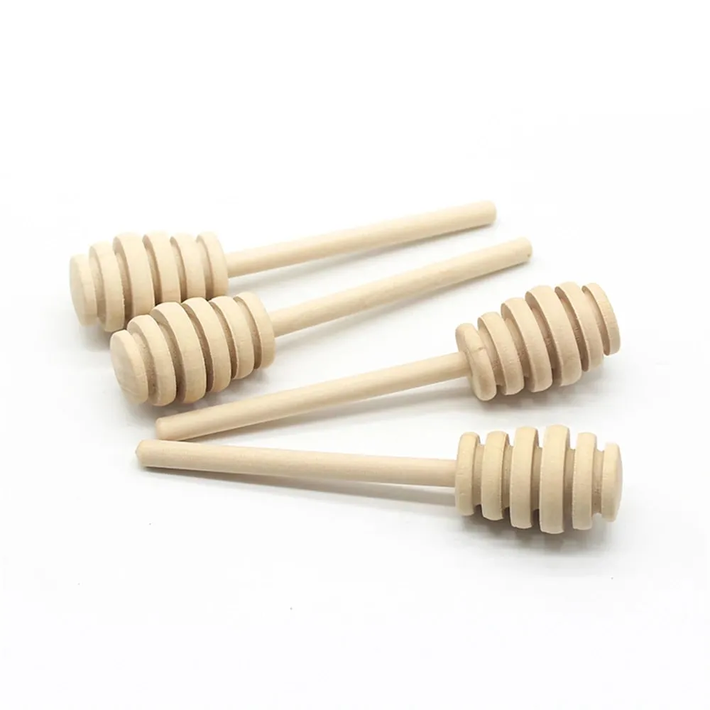 100 τμχ Wood Honey Dipper Stick Server for Honey Jar Dispense Drizzle Honey