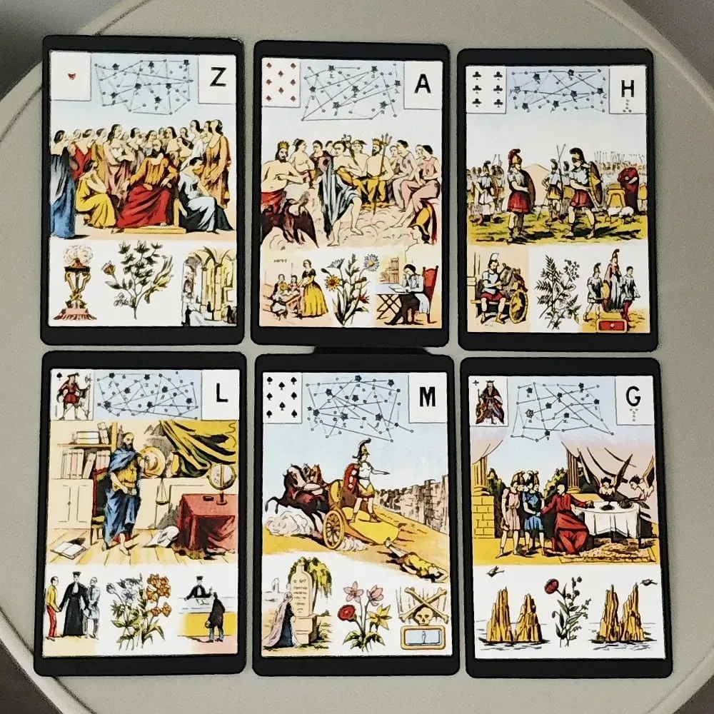 Grand Jeu De Mlle Lenormand Deck 9*6cm Printed on 350GSM Double Embossed Cardstock 54 Pcs Lenormand Oracle Cards — image 4