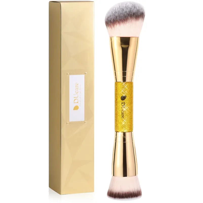 DUcare 2Pcs Πινέλα Μακιγιάζ Duo End Face Brush For Foundation Powder Buffer και Contour Eyeshadow Synthetic Cosmetic Tools Makeup — image 8
