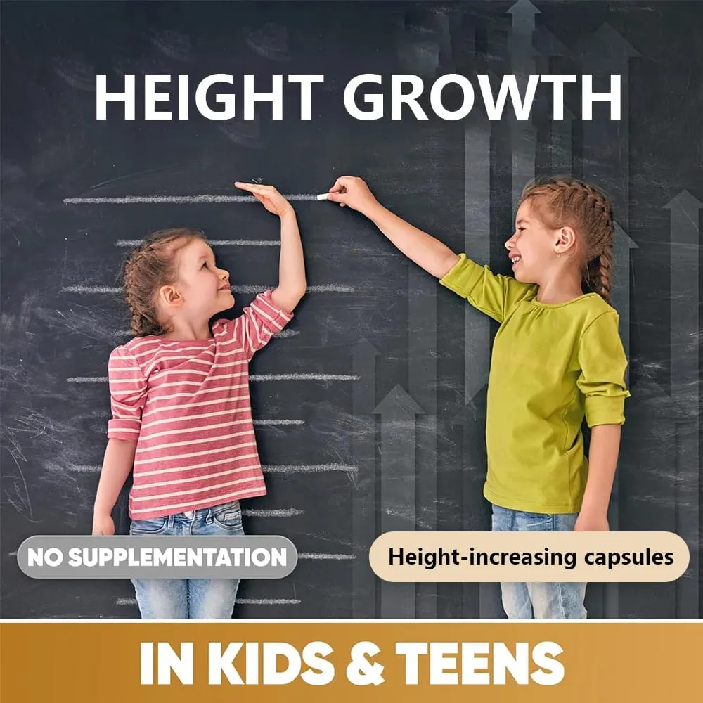 Height Growth Capsules - With Vitamins and Calcium - Increase Bone Strength Promotes Growth Adults Children — image 3