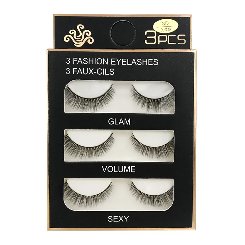 Faux Cils 3 זוגות ריסים מלאכותיים טבעיים ארוכים 3D מינק ריסי מינק רכים רכים מלוכלכים בעבודת יד ריסים מזויפים כלי איפור עיניים Maquiagem — image 22