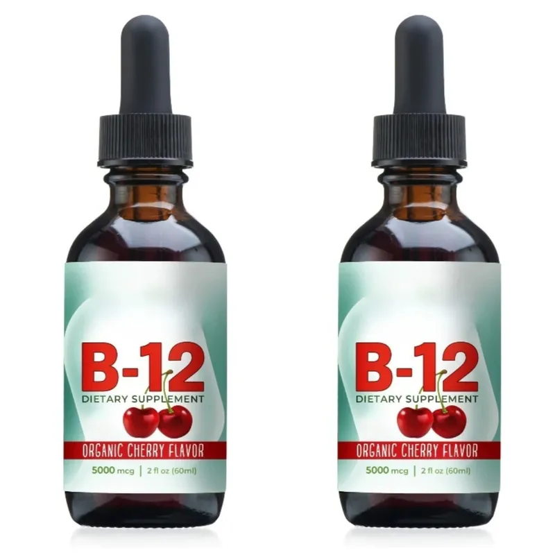 Βιταμίνη B12 Methylcobalamin Liquid Drops 5000 mcg Cherry Flavor 2 Fl Oz 60 Servings Συμπλήρωμα Vegan χωρίς ζάχαρη καθημερινά — image 8
