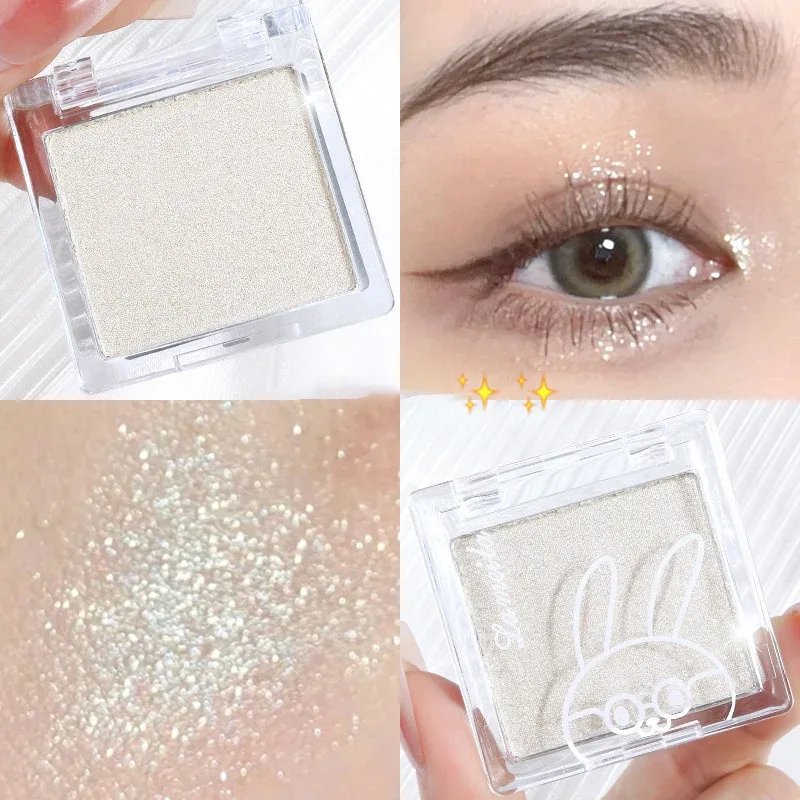 Matte Pure White Face Highlighter Palette Monochrome Pearly Jade Highlighter Eyeshadow Naturally Brightening Contouring Makeup — image 11