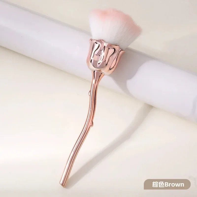 Pincel de maquiagem em formato de flor de rosa, redondo, pó solto, manicure, polimento de unhas, remoção de poeira, ferramentas de maquiagem de beleza