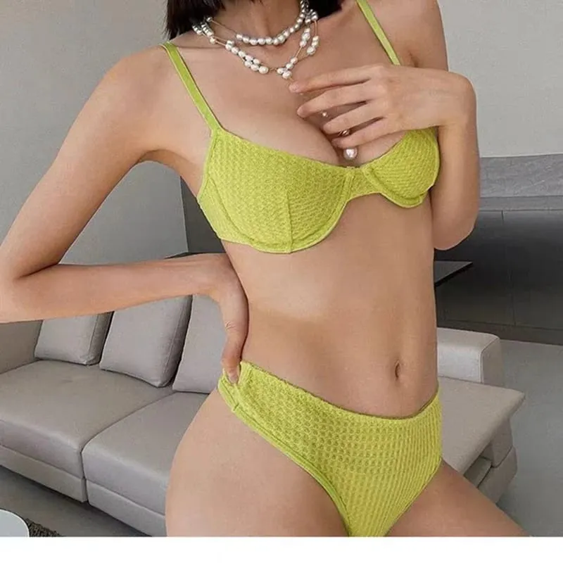 סט חזייה רגילה לנשים סט הלבשה תחתונה אלגנטית מתיחה דק חוטיני סט תחתוני חזייה ותחתונים
