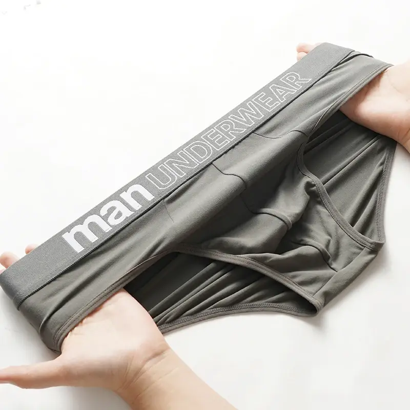Men's Fashionable Letter-Printed Underwear Mid-Waist High Elasticity Breathable Comfortable Seamless Briefs — image 6