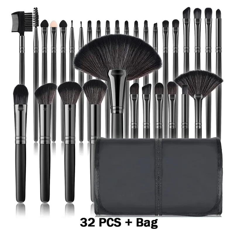 סט מברשות איפור חדש 10/32 יחידות Soft Fluffy Powder Foundation Contour סומק קונסילר צלליות מיזוג סימון כלי יופי