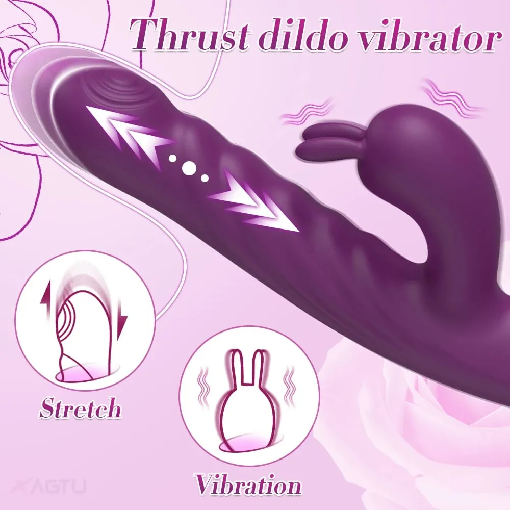 Δονητής κουνελιού ώθησης για γυναίκες Go and Come G-Spot Dildo Vibrator Clitoris Stimulator Γυναικείο σεξουαλικό παιχνίδι αυνανισμού για γυναίκες — image 2