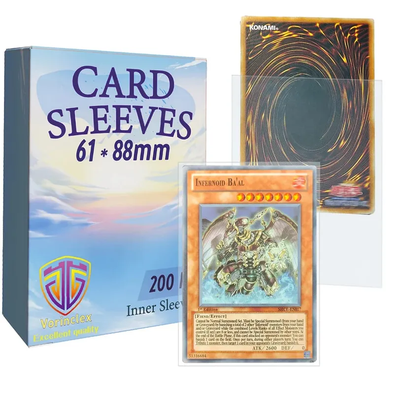 200 PCS Inner Card Sleeves Perfect Fit MTG/YGO Game Cards Sports Cards Football Cards Inner Card Sleeves Is Smooth And Tough — image 8