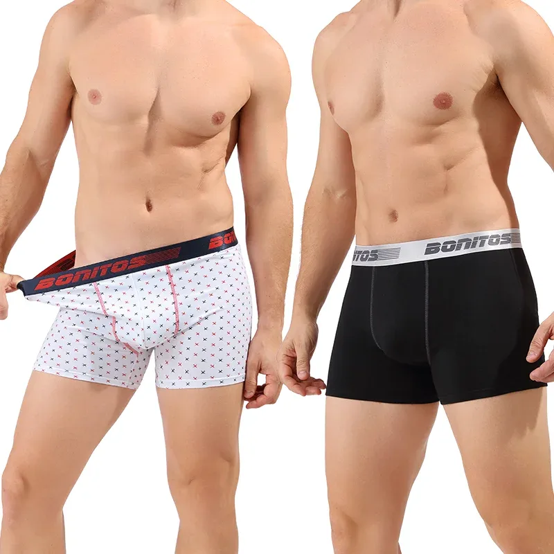 5pcs Men's Underpants Cotton Boxer Briefs Classic Men Panties BONITOS Letter Elastic Waistband Boxers Underwear For Man Shorts — image 6