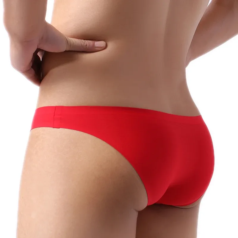Seamless Briefs Underwear for Men Ice Silk Sexy Underpants Cuecas Ultra-thin Mens Bikini Seamless Lingerie Hombre Slip Male — image 4