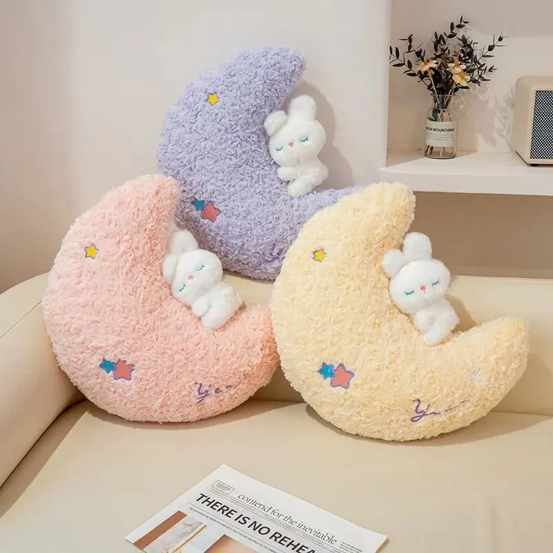 45 ס"מ כרית Kawaii ארנב קריקטורה כוכב ירח כרית כרית אושר יצירתי רך משפחה רך צעצוע קטיפה ספת עיצוב הבית כרית קטיפה