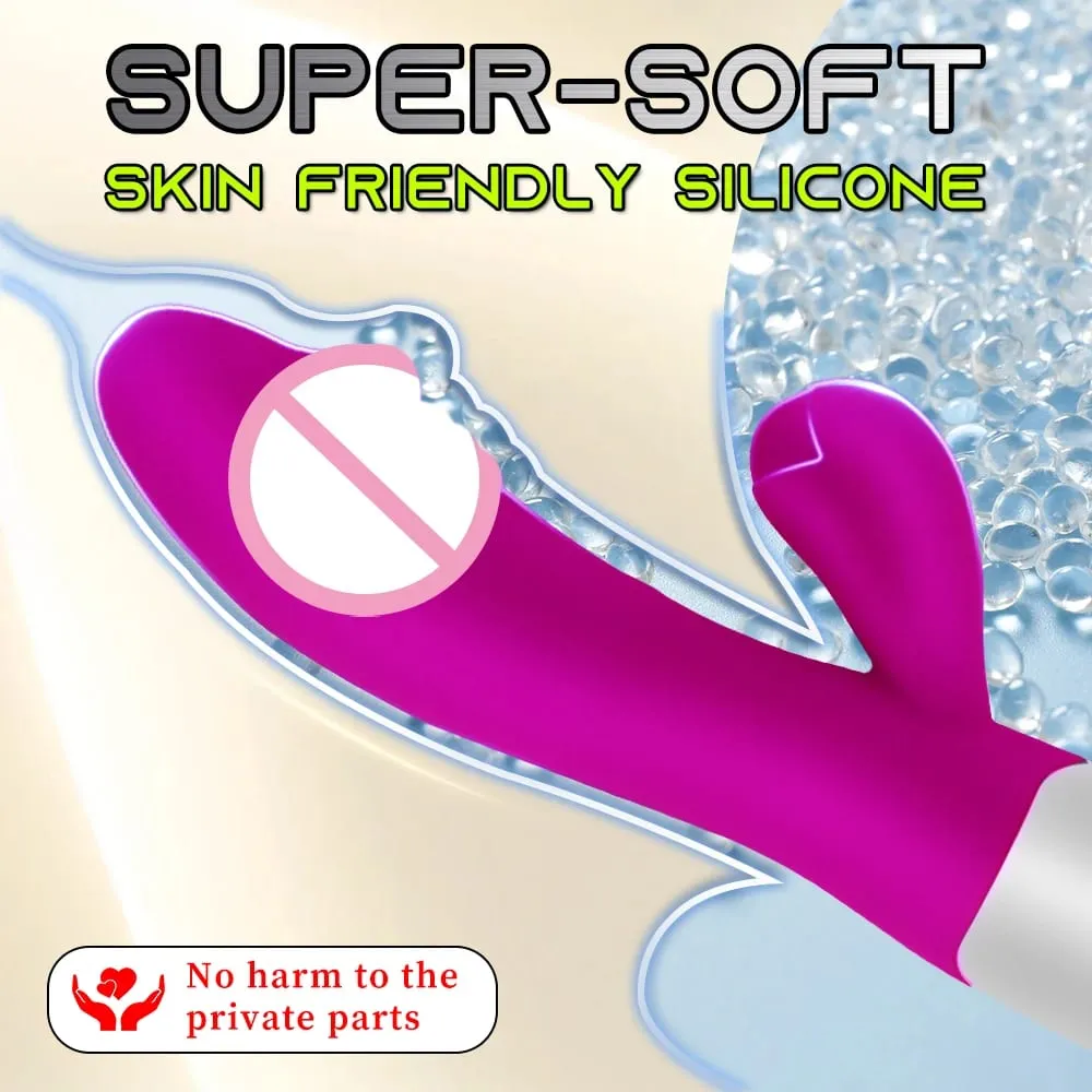Realistic Rabbit Dildo Dual Vibrator G-Spot Clitoral Stimulation Massager Powerful Vibrating Vagina Masturbator Women's Sex Toy — image 2