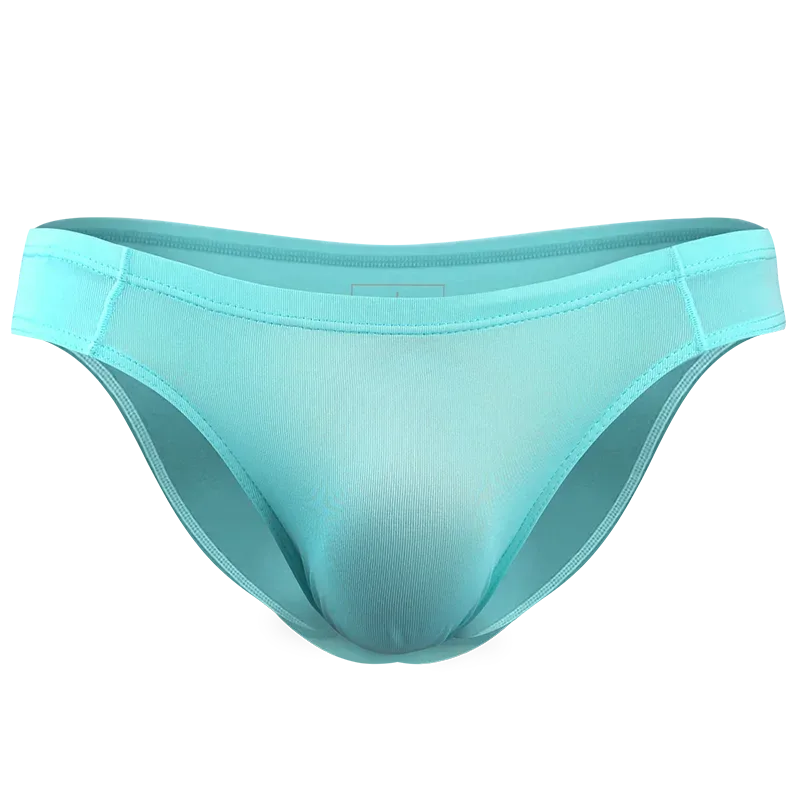 2PCS Men's Underpants Ice Silk Breathable Sexy Thin U Convex Transparent One Piece Low Waist Triangle Shorts Head — image 25