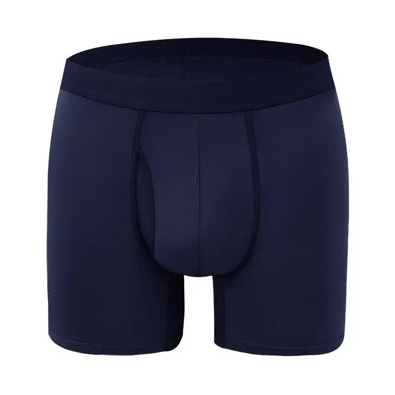 Big Pouch Men Bamboo Fiber Boxer Briefs Breathable Underwear With Fly Opening Mid Waist Sports Trunks Moisture Wicking Soft Cool — image 13