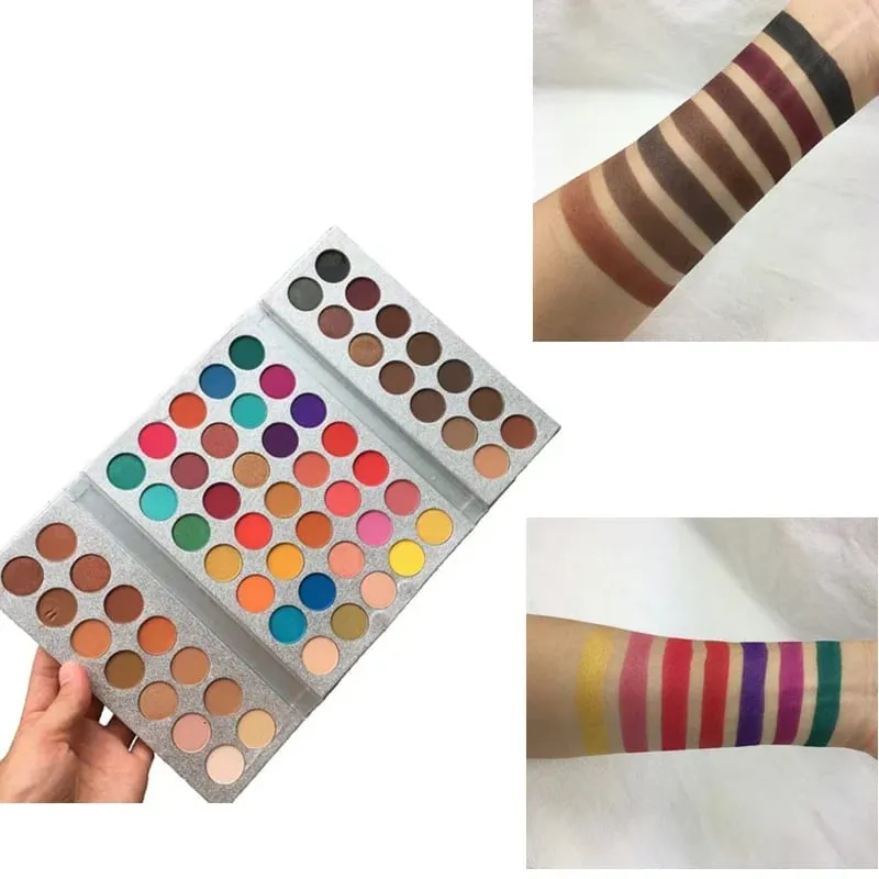 63 Χρώματα Glitter Eyeshadow Palette Matte Eye Shadow Waterproof Shimmer pigment Nude Make Up νέο σετ σκιών ματιών παλέτα καλλυντικών — image 2