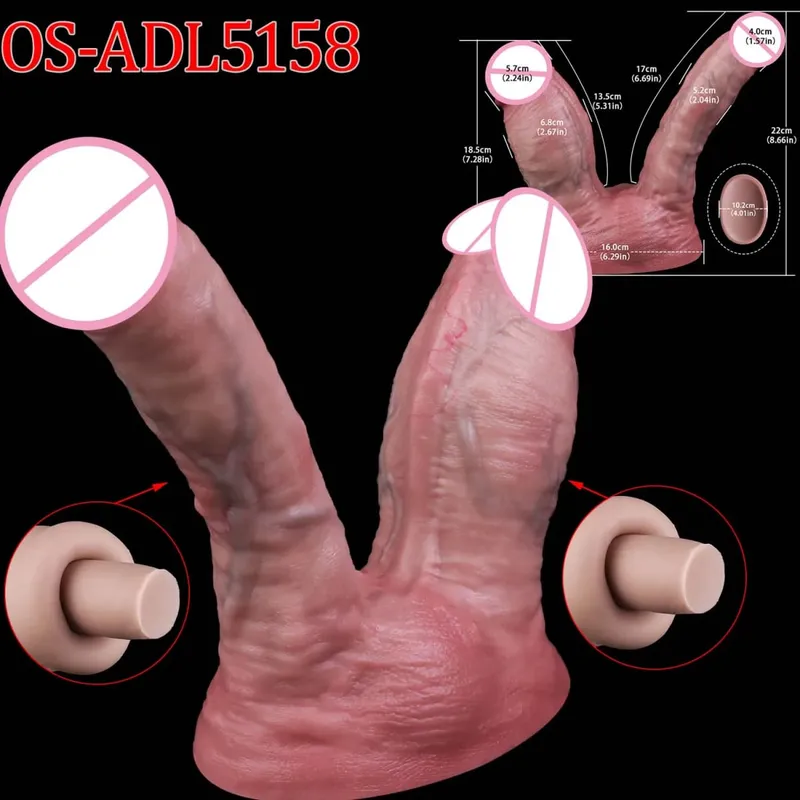 47cm Realistic Long Dildos Double Head Anal Vaginal Stimulator Sex Toy With Sucker For Lesbian Couples Gay Men Adult Tools
