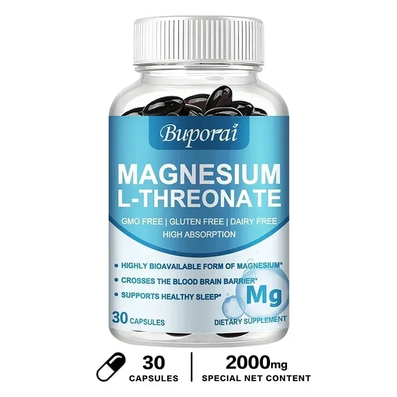 Magnesium L Threonate - Focus and Memory Enhancer Supports Nerve Function Muscle Strength Bone and Joint HealthSupplements
