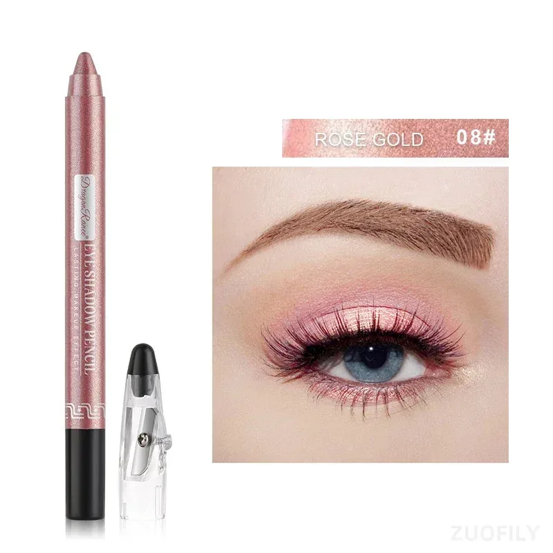 12Colors Glitter Eyeshadow Pen μακράς διαρκείας Matte Eye Shadow Palette Shiny highlighter Silver Purple Eyeliner Pencil Cosmetics