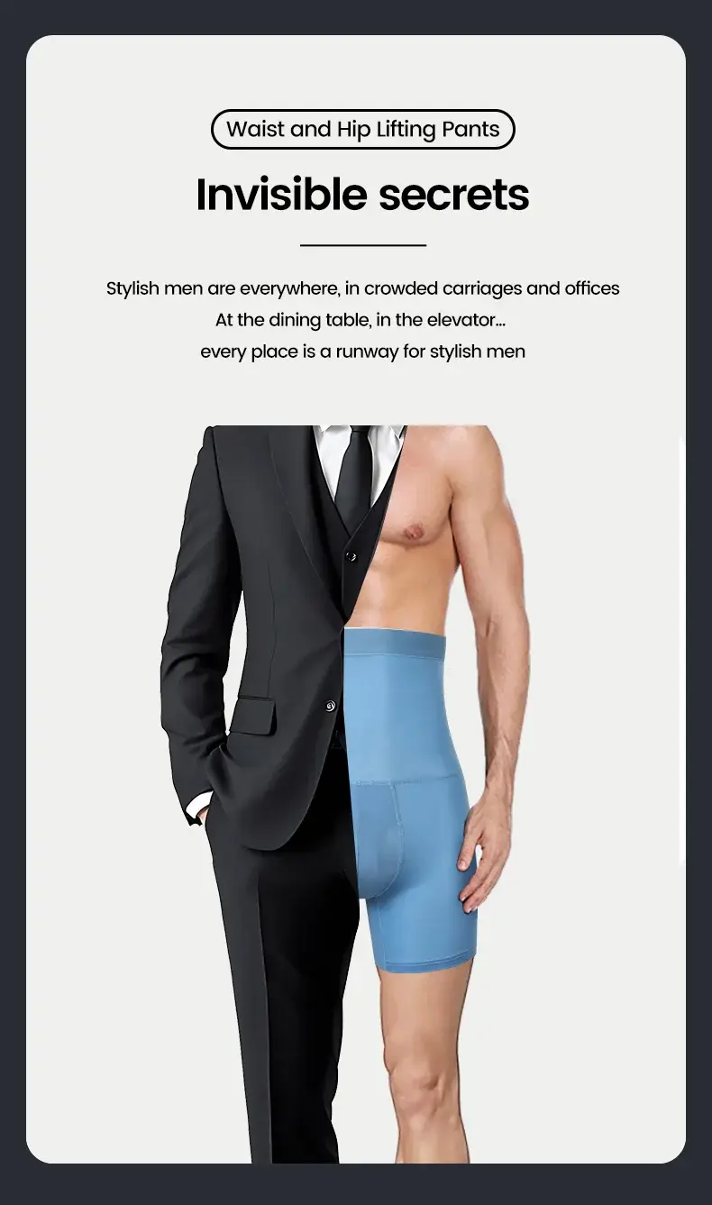 Men's sports underwear: high-waisted, belt-curving, plus-size, lengthened, anti-leg chafing, waist-protecting, flat-cut shorts — image 19