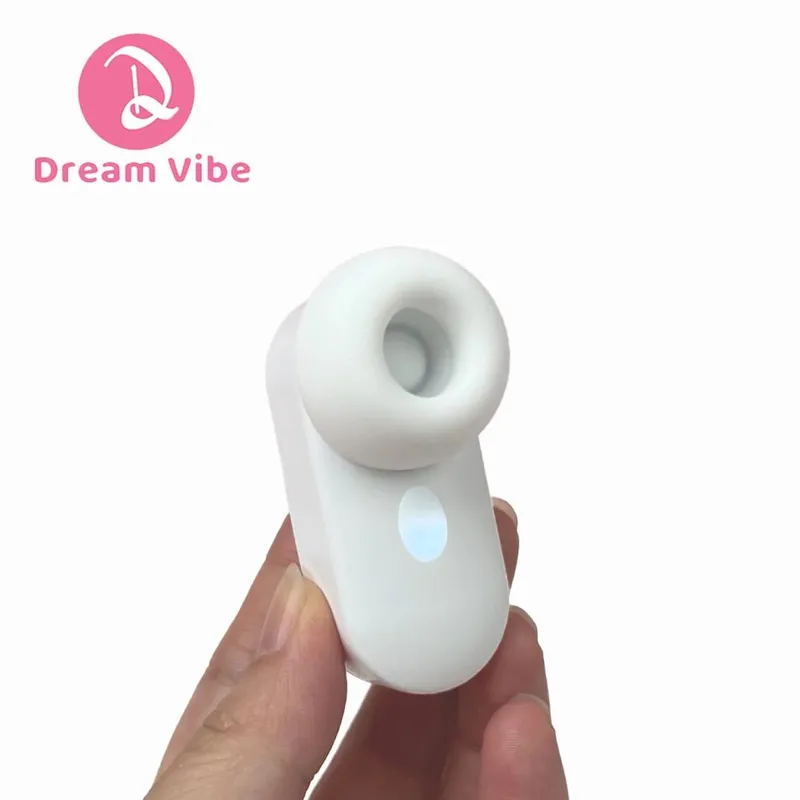 Dream Vibe Echo 2-σε-1 Mini Sucker ακουστικό σε σχήμα κίτρινο Δονητής σεξουαλικού παιχνιδιού Γυναικείας θηλής Κλειτοριαίο μασάζ