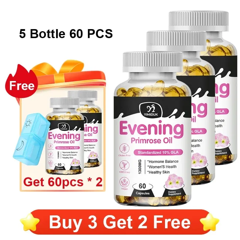 Έλαιο νυχτολούλουδου 1300mg με πλούσιο GLA & βασικά θρεπτικά συστατικά Ορμόνες ισορροπίας που υποστηρίζουν τη γυναικεία άνεση και ενισχύουν την υγεία του δέρματος