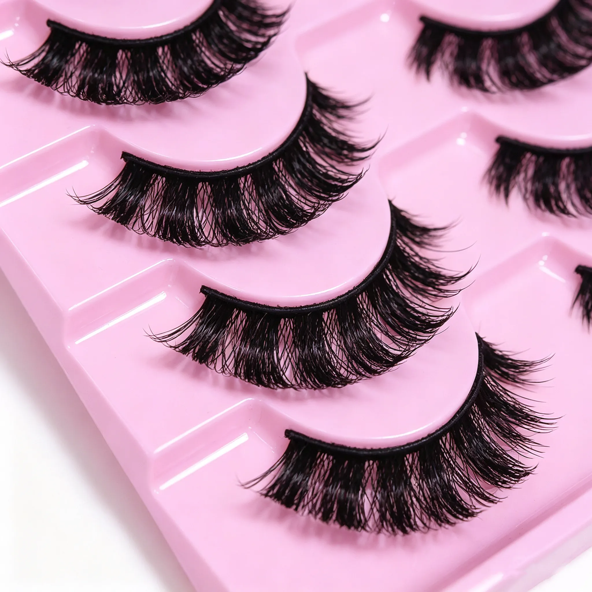 10 ζευγάρια DD Curl Lashes Fluffy Volume Faux Mink Ψεύτικες βλεφαρίδες Δραματικές ακατάστατες ψεύτικες βλεφαρίδες επαναχρησιμοποιήσιμες για γυναίκες μακιγιάζ ματιών — image 5