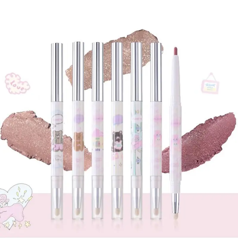 Eyeliner Gel Pen Double Head Silkworm Shadow Eye Shadow Σετ μολύβι για γυναίκες Waterline Waterline Waterproof Smudge Proof — image 2
