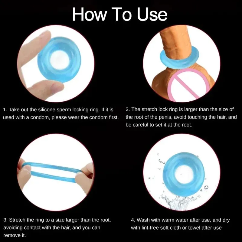 5pcs Silicone Durable Penis Ring Adult Men Ejaculation Delay Cock Rubber Rings Penis Enlargement Sex Toys For Male Sex Ring — image 5