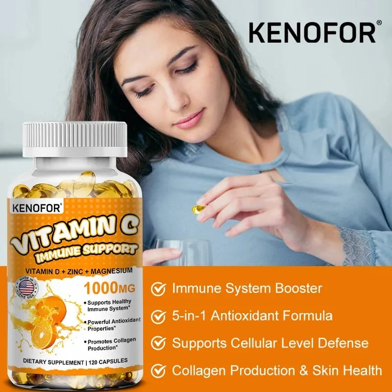Vitamin C Supplement for Immune Support & Antioxidant Protection Vegan Friendly Non-GMO Gluten Free 30/60/120 Capsuels — image 5