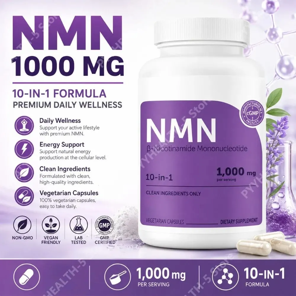 NMN Complex 1000mg ανά μερίδα 10-σε-1 NAD+ Precursor with Resveratrol CoQ10 120 Vegetarian Capsules Daily Support — image 2